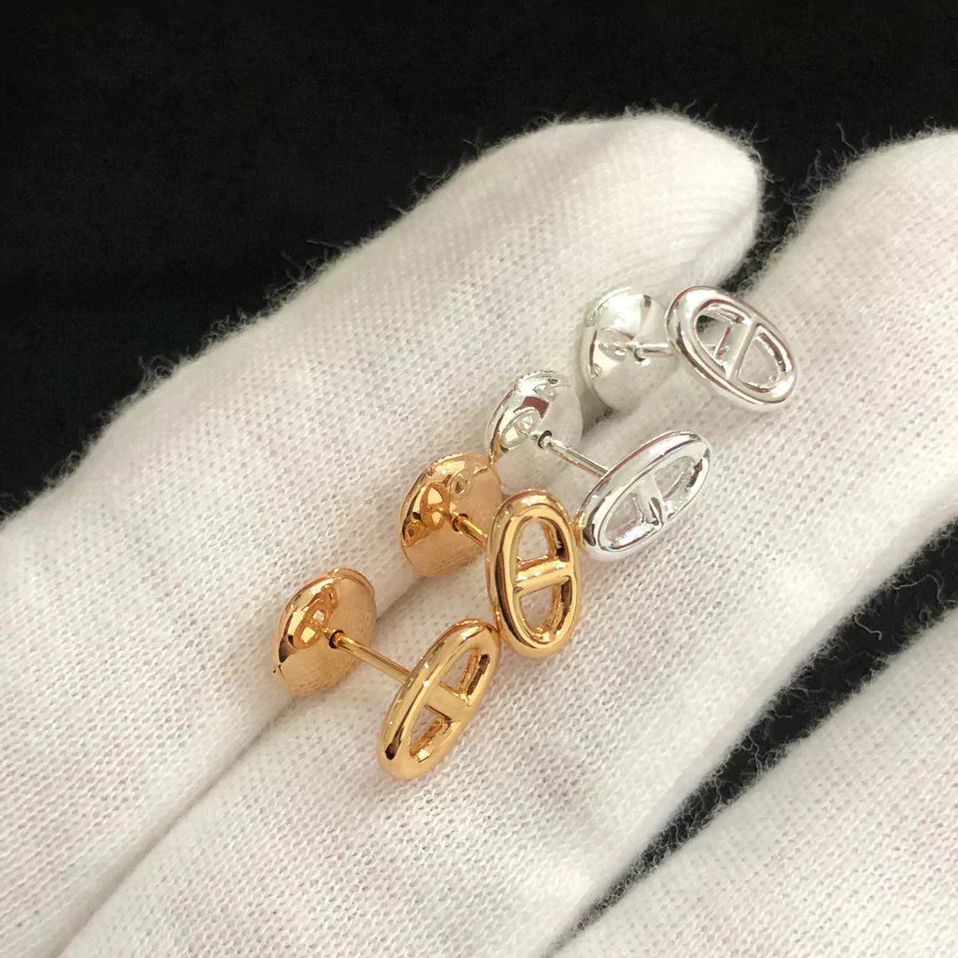 [Vicky]CHAINE SMALL EARRINGS GOLD AND SILVER