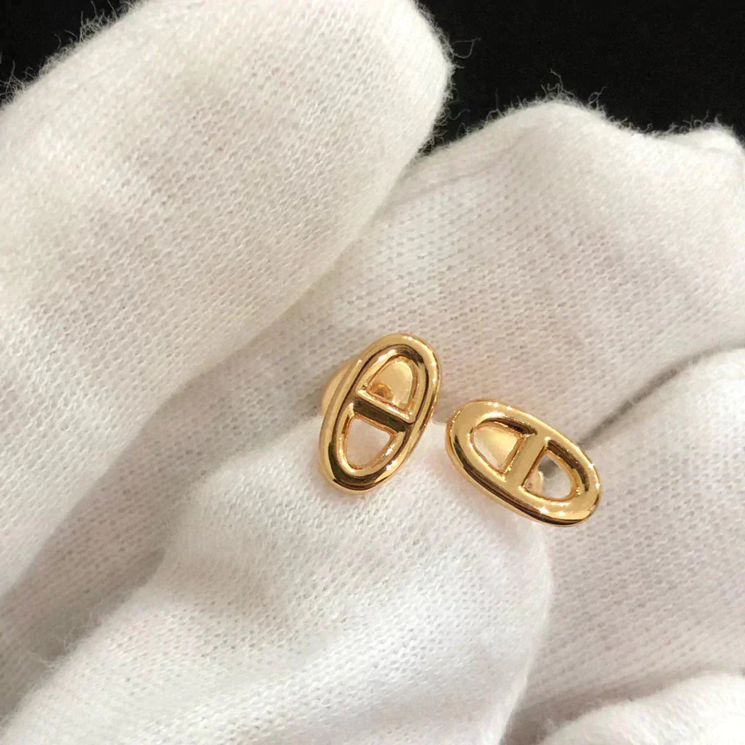 [Vicky]CHAINE SMALL EARRINGS GOLD AND SILVER