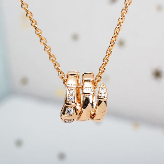 [Vicky]SERPENTI PINK GOLD NECKLACE DIAMOND