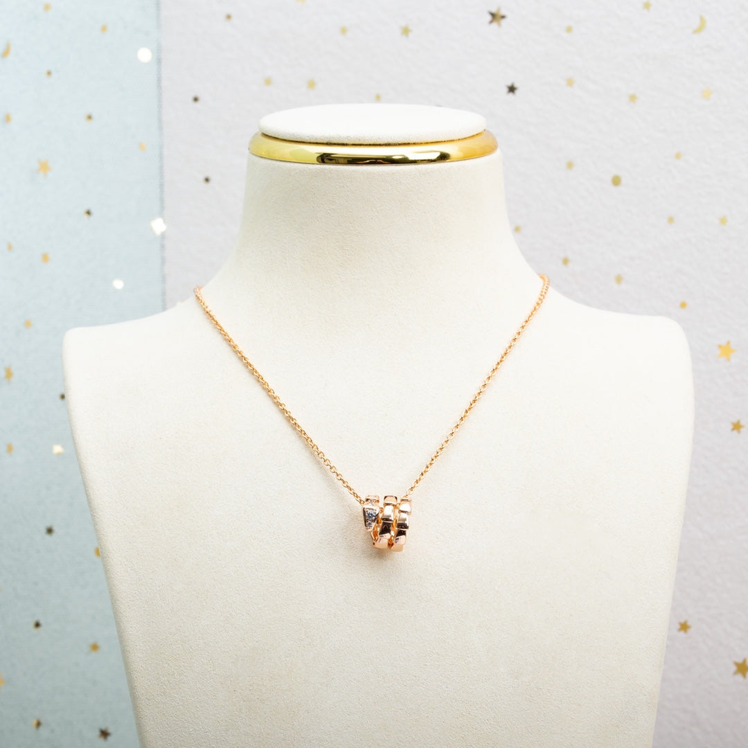 [Vicky]SERPENTI PINK GOLD NECKLACE DIAMOND