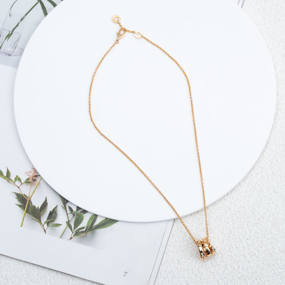 [Vicky]SERPENTI PINK GOLD NECKLACE DIAMOND