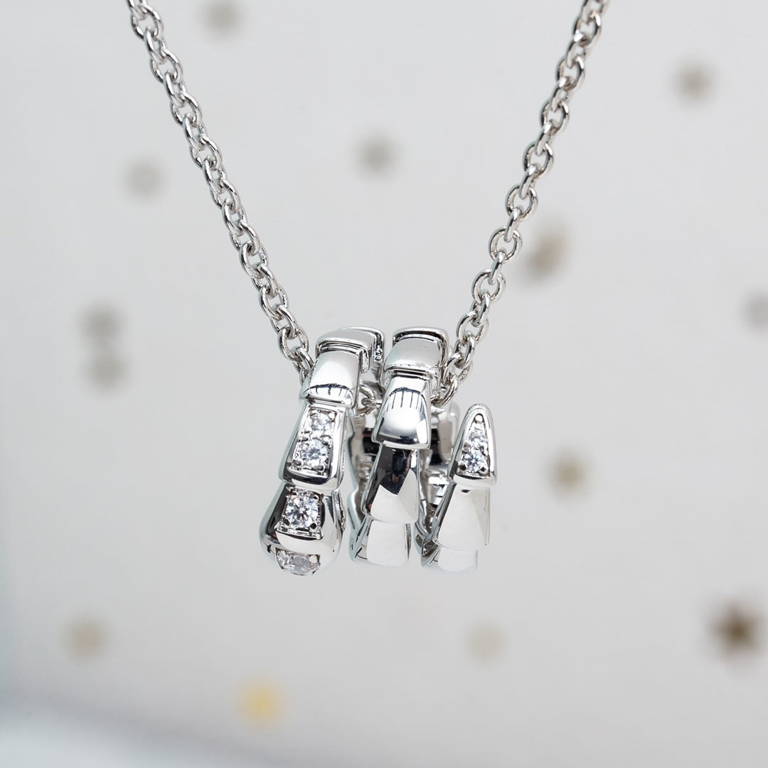 [Vicky]SERPENTI SILVER NECKLACE DIAMOND