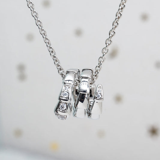 [Vicky]SERPENTI SILVER NECKLACE DIAMOND
