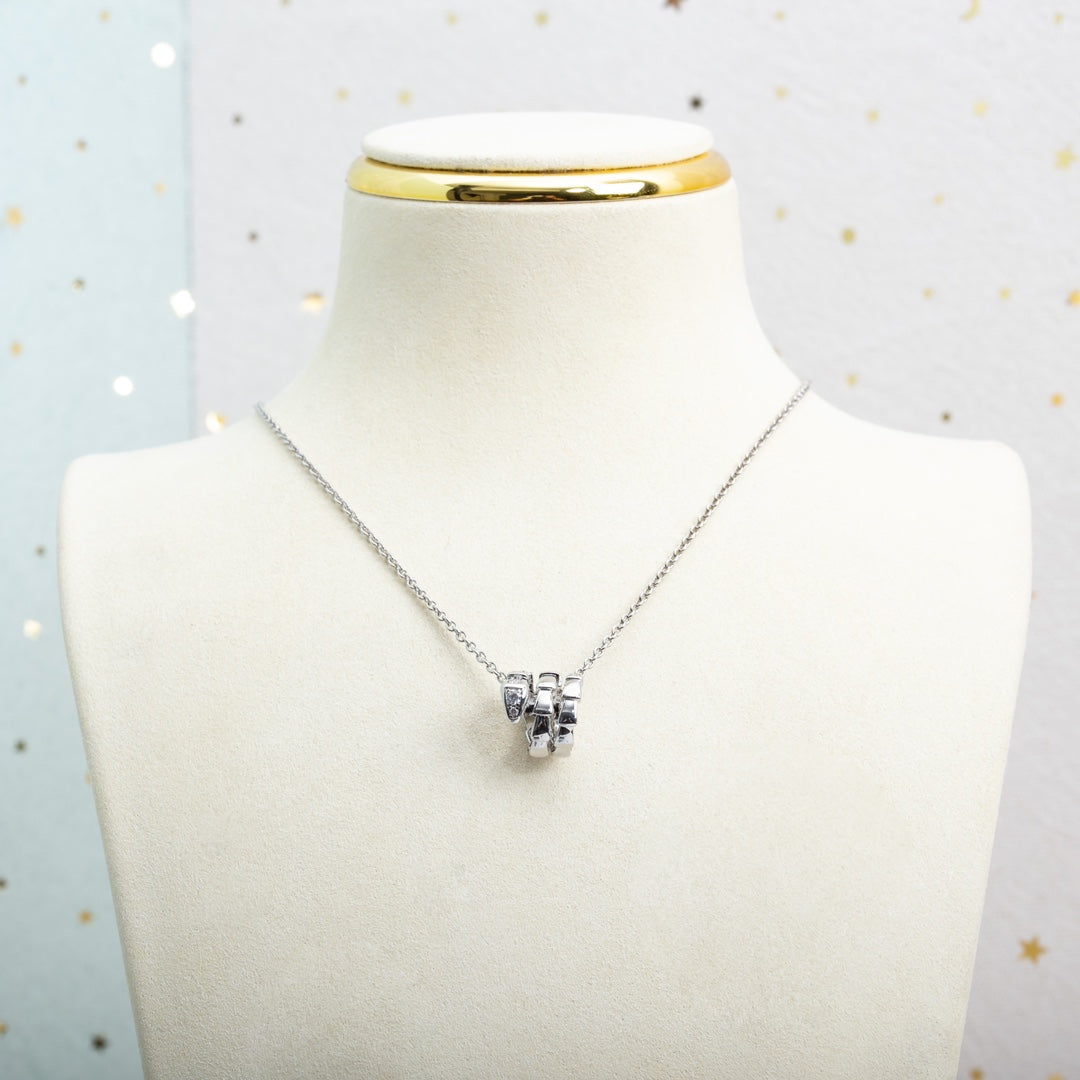 [Vicky]SERPENTI SILVER NECKLACE DIAMOND