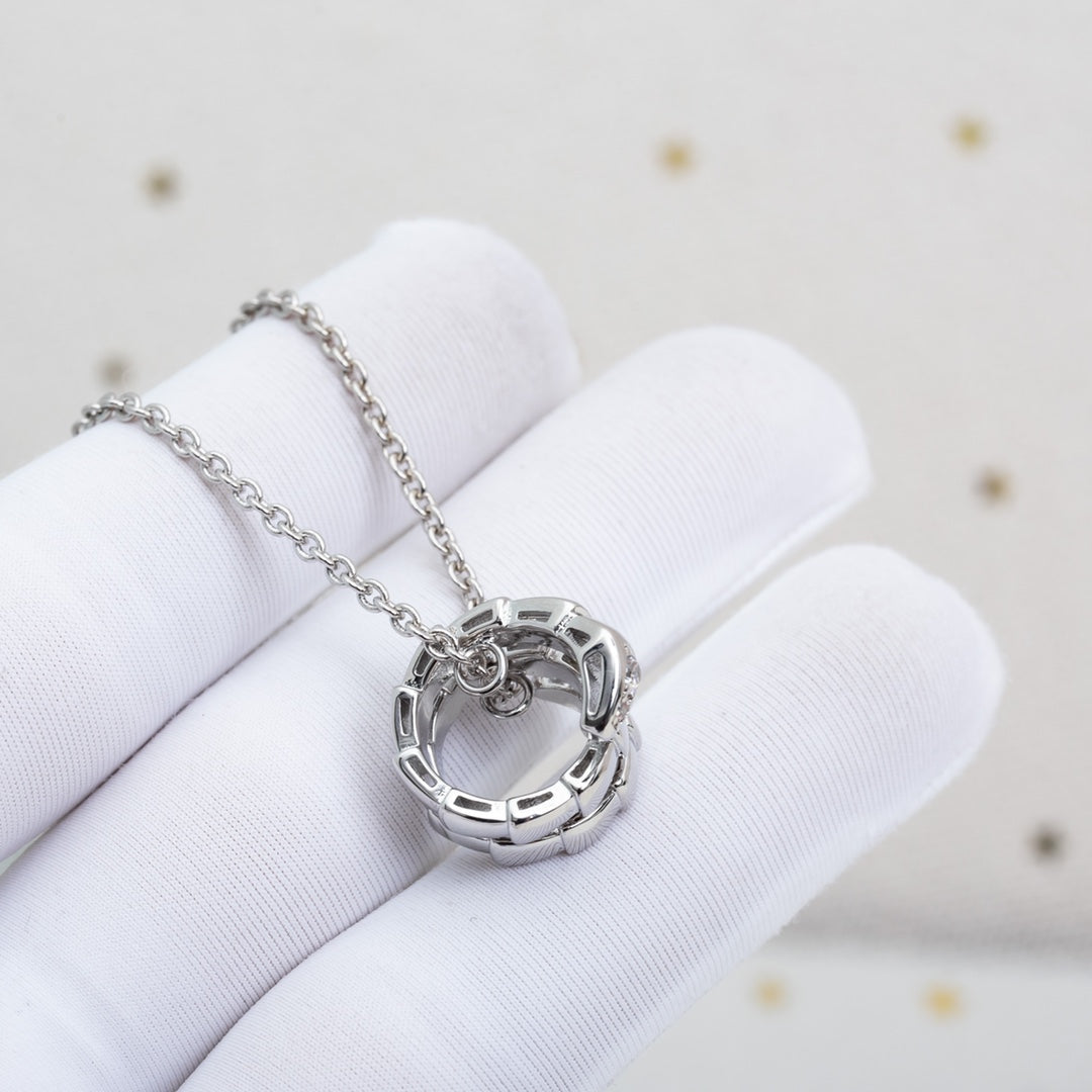 [Vicky]SERPENTI SILVER NECKLACE DIAMOND