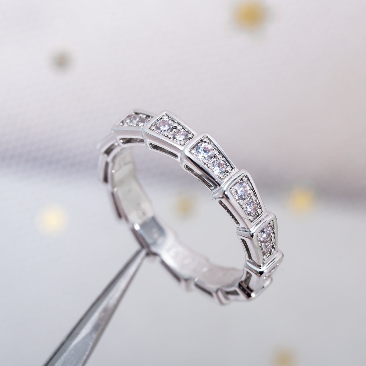 [Vicky]SERPENTI RING SILVER DIAMOND PAVED 3MM