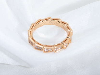 [Vicky]SERPENTI RING PINK GOLD DIAMOND PAVED 3MM