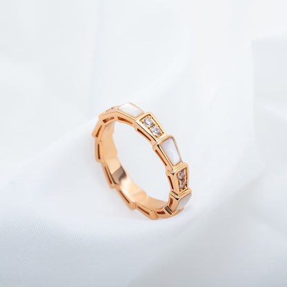 [Vicky]SERPENTI RING ROTGOLD DIAMANT MOP 3MM
