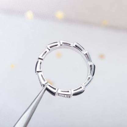 [Vicky]SERPENTI RING SILVER  DIAMOND BLACK MOP 3MM