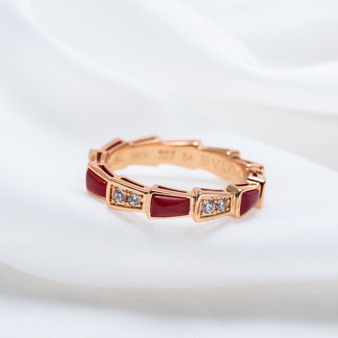 [Vicky]SERPENTI RING ROTGOLD KARNEOL DIAMANT 3MM