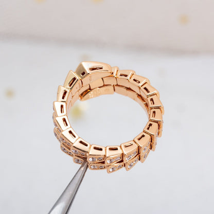 [Vicky]SERPENTI RING ROTGOLD DIAMANT DOPPELREIHIG