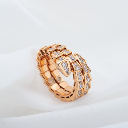 [Vicky]SERPENTI RING ROTGOLD DIAMANT DOPPELREIHIG
