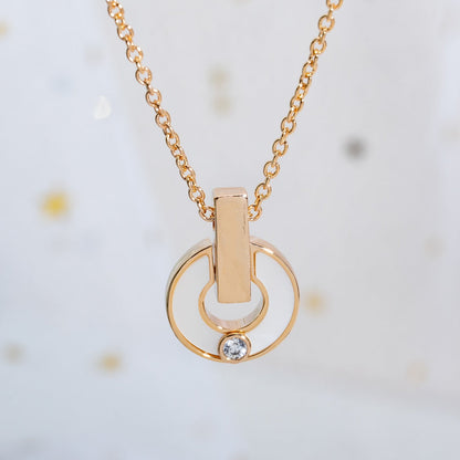[Vicky]GARI NECKLACE PINK GOLD MOP