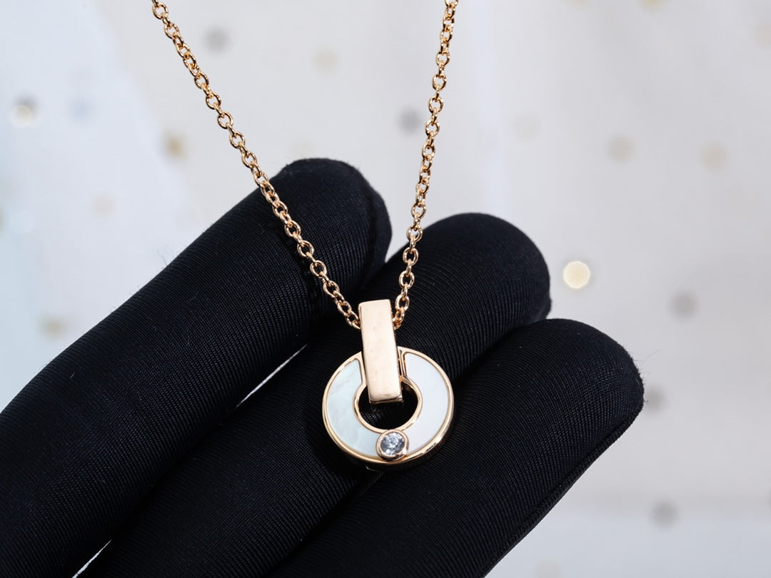 [Vicky]GARI NECKLACE PINK GOLD MOP