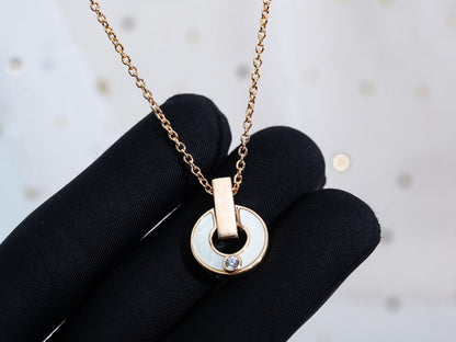[Vicky]GARI NECKLACE PINK GOLD MOP