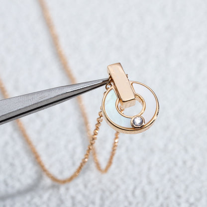 [Vicky]GARI NECKLACE PINK GOLD MOP