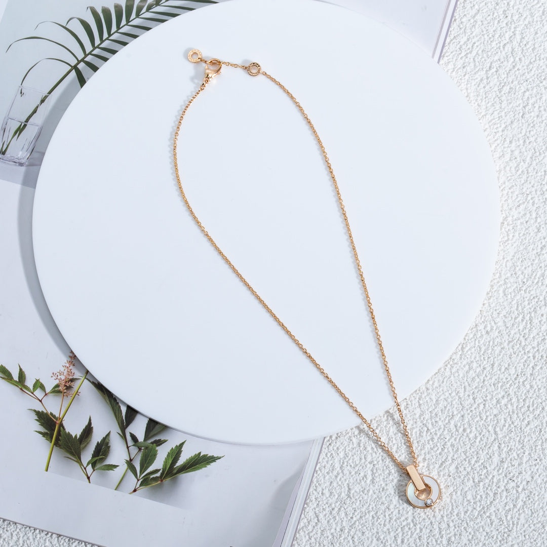 [Vicky]GARI NECKLACE PINK GOLD MOP