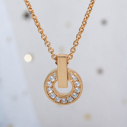 [Vicky]GARI NECKLACE PINK GOLD DIAMOND