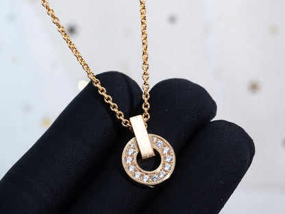 [Vicky]GARI NECKLACE PINK GOLD DIAMOND