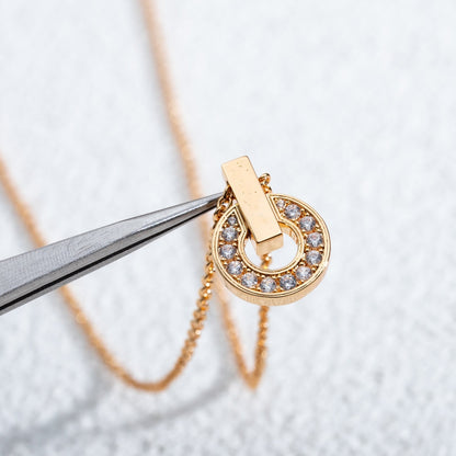 [Vicky]GARI NECKLACE PINK GOLD DIAMOND
