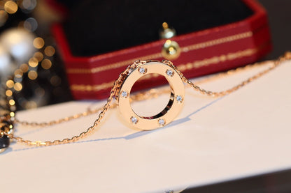 [Vicky] LIEBESHALSKETTE 16MM 6 DIAMANTEN ROTGOLD