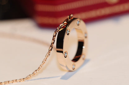 [Vicky] LIEBESHALSKETTE 16MM 6 DIAMANTEN ROTGOLD