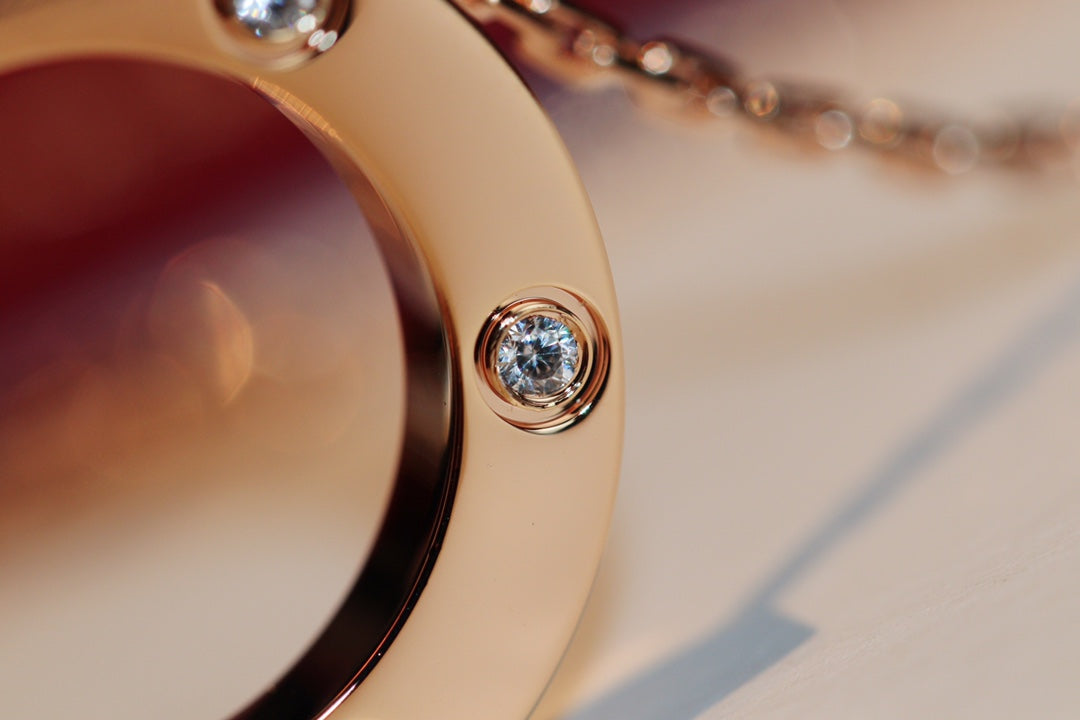 [Vicky] LIEBESHALSKETTE 16MM 6 DIAMANTEN ROTGOLD
