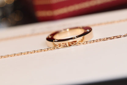 [Vicky] LIEBESHALSKETTE 16MM 6 DIAMANTEN ROTGOLD