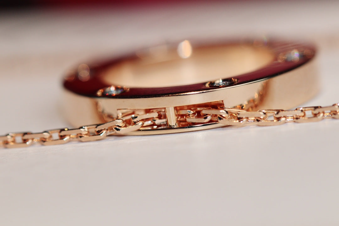 [Vicky] LIEBESHALSKETTE 16MM 6 DIAMANTEN ROTGOLD