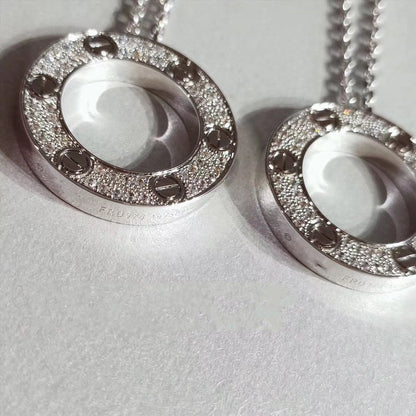 [Vicky]LOVE NECKLACE ADJUSTABLE SILVER