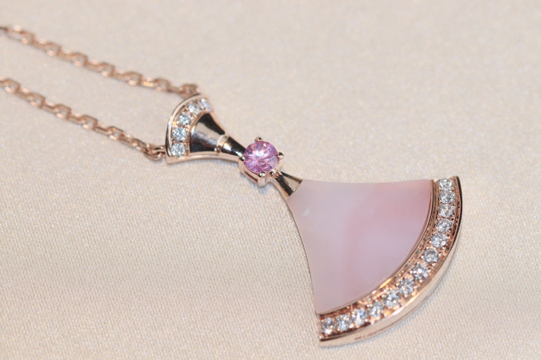 [Vicky]DREAM NECKLACE PINK MOP DIAMOND