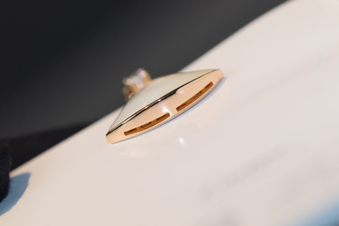 [Vicky]DREAM NECKLACE WHITE MOP PINK GOLD 1 DIAMOND