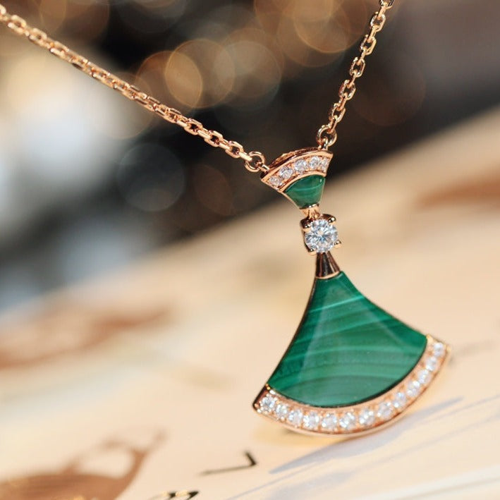 [Vicky]DREAM NECKLACE MALACHITE DIAMOND
