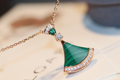 [Vicky]DREAM NECKLACE MALACHITE DIAMOND