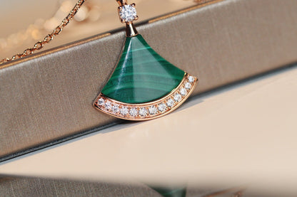 [Vicky]DREAM NECKLACE MALACHITE DIAMOND