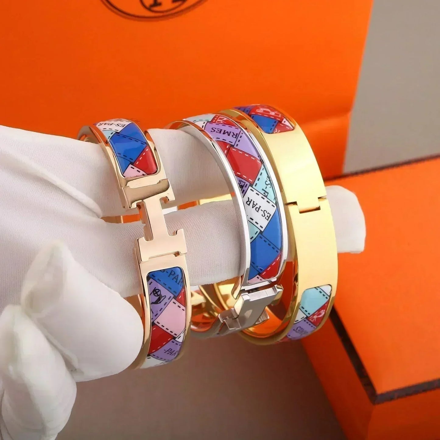 [Vicky]H BRACELET DOTTED BORDER 12MM