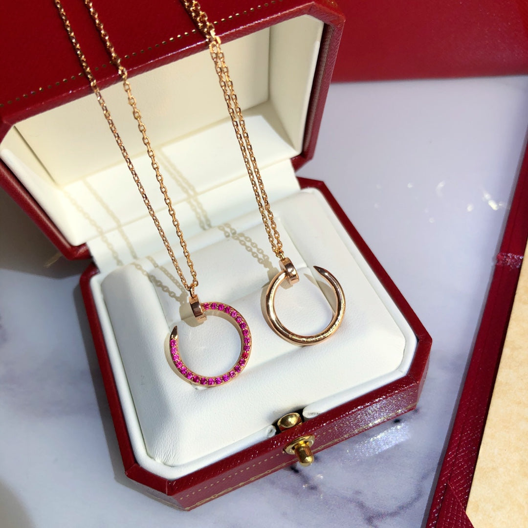 [Vicky]JUSTE NECKLACE GOLD RED DIAMONDS