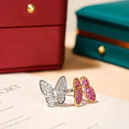 [Vicky]ZWILLINGS-SCHMETTERLINGS-DIAMANTRING