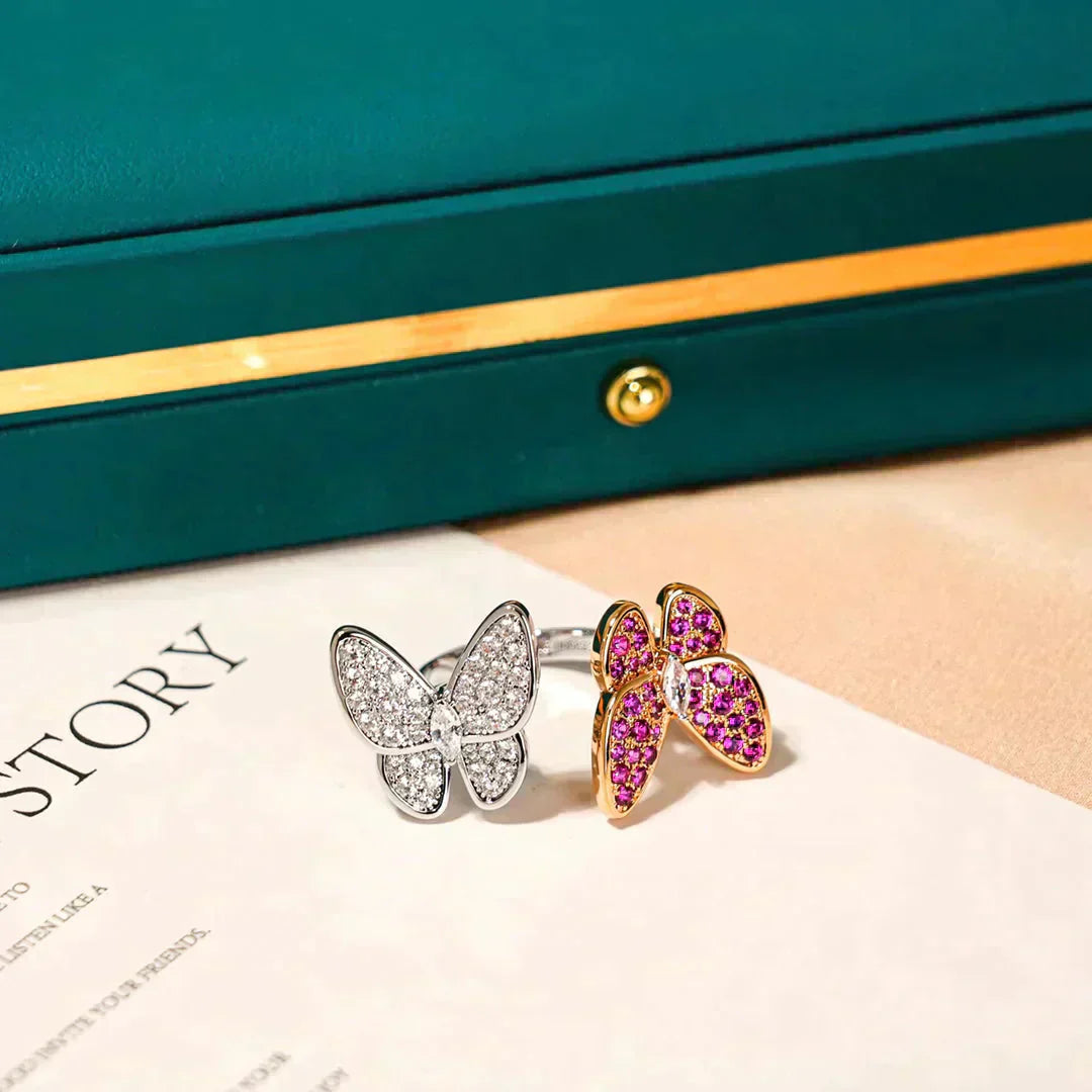 [Vicky]ZWILLINGS-SCHMETTERLINGS-DIAMANTRING