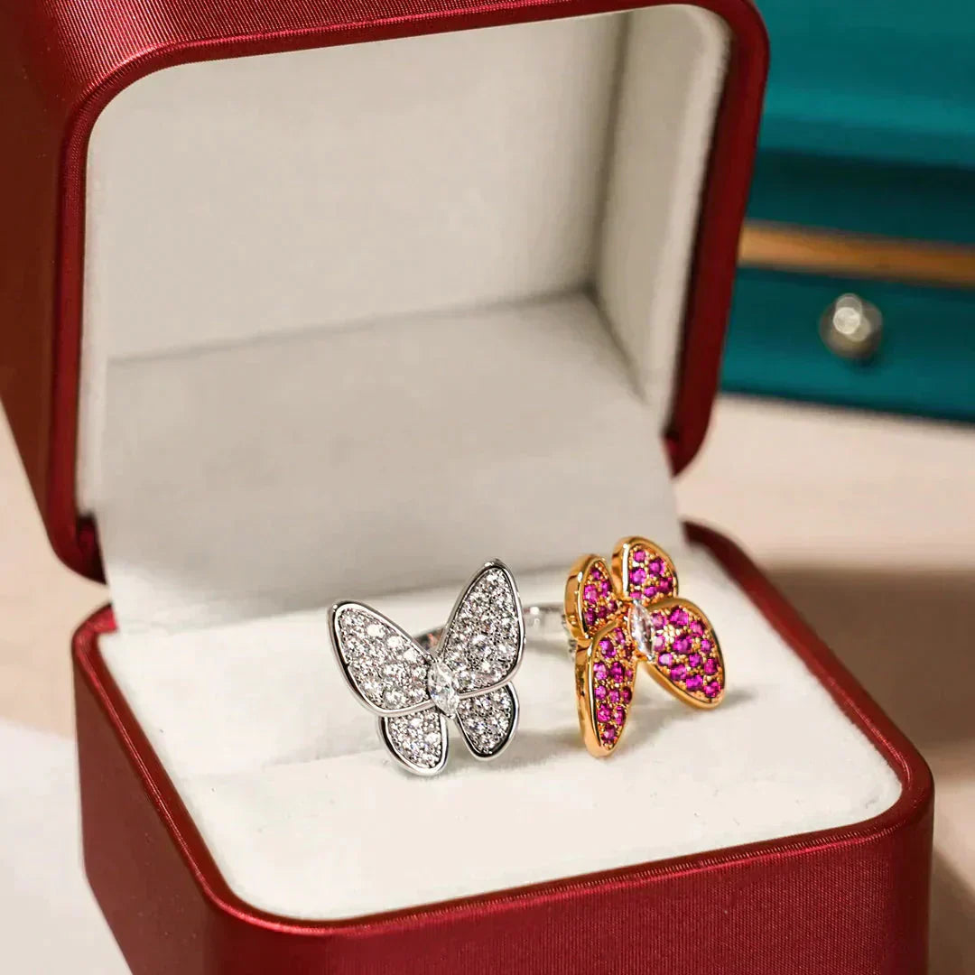 [Vicky]ZWILLINGS-SCHMETTERLINGS-DIAMANTRING