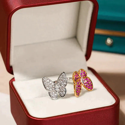[Vicky]ZWILLINGS-SCHMETTERLINGS-DIAMANTRING