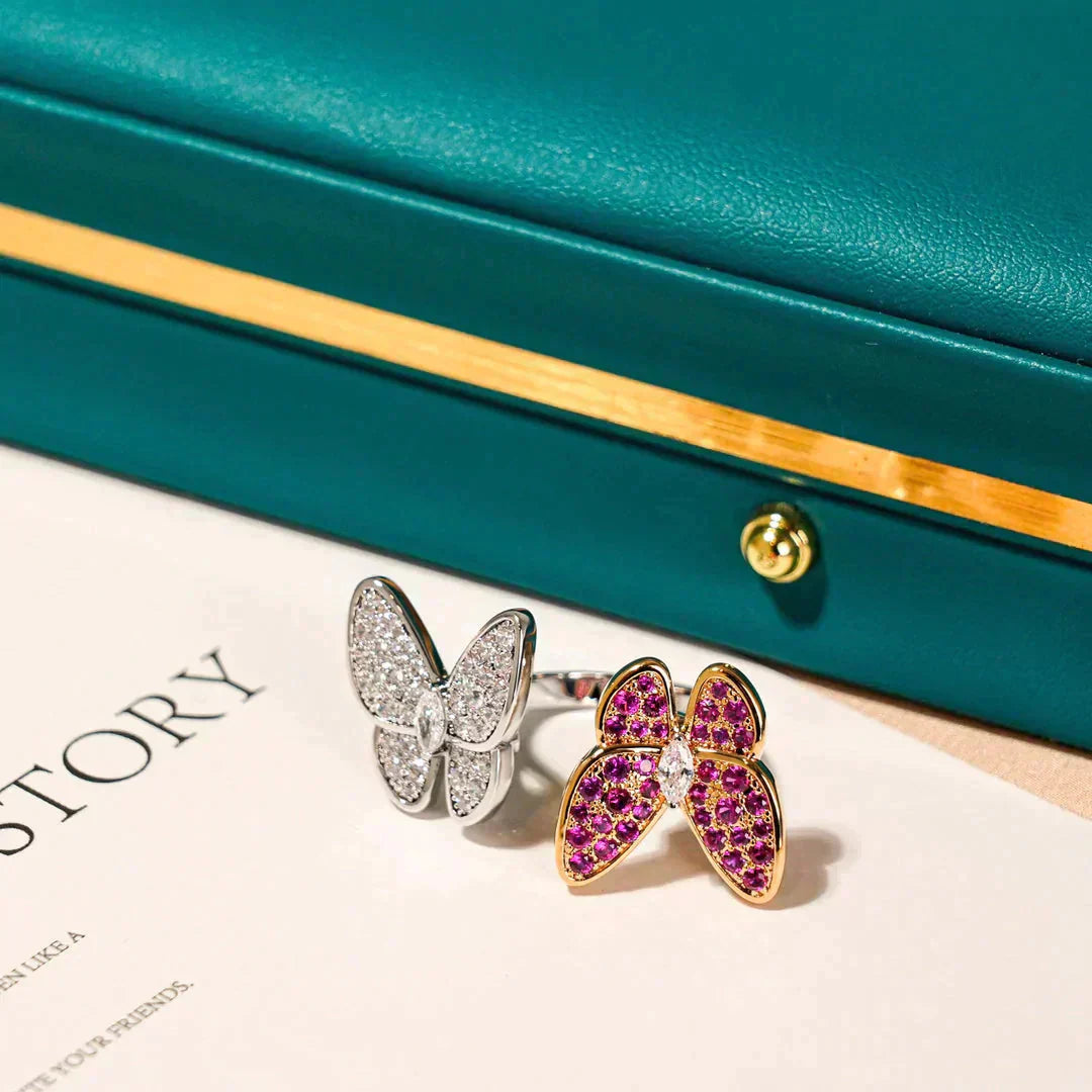 [Vicky]ZWILLINGS-SCHMETTERLINGS-DIAMANTRING