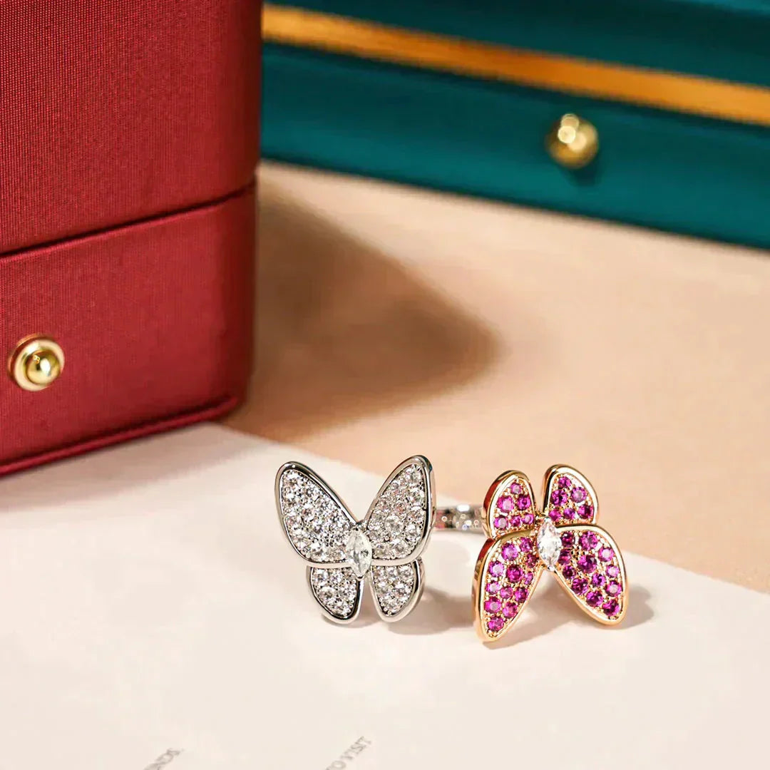 [Vicky]ZWILLINGS-SCHMETTERLINGS-DIAMANTRING