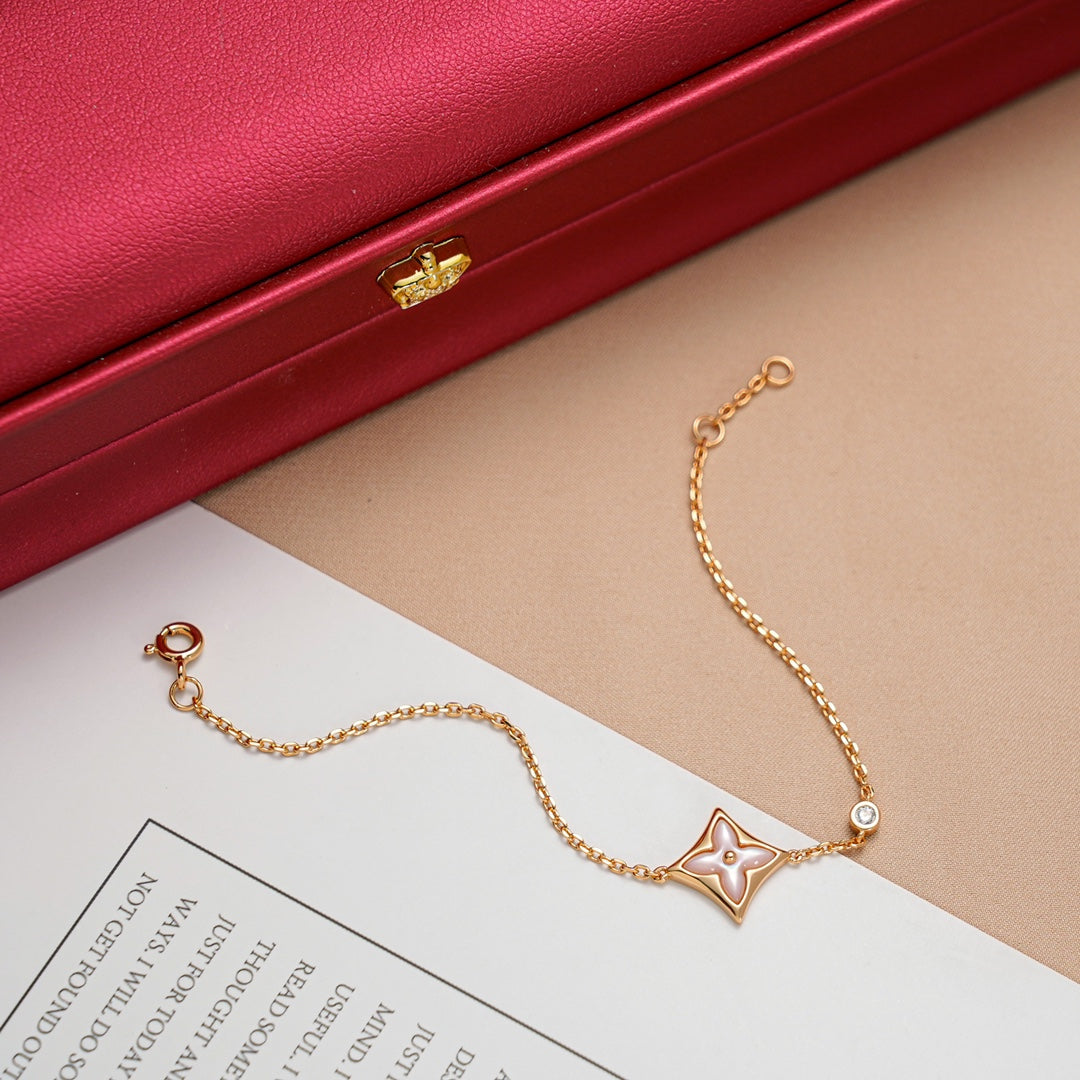 [Royal&Vicky]STAR 1 DIAMOND PINK GOLD BRACELET