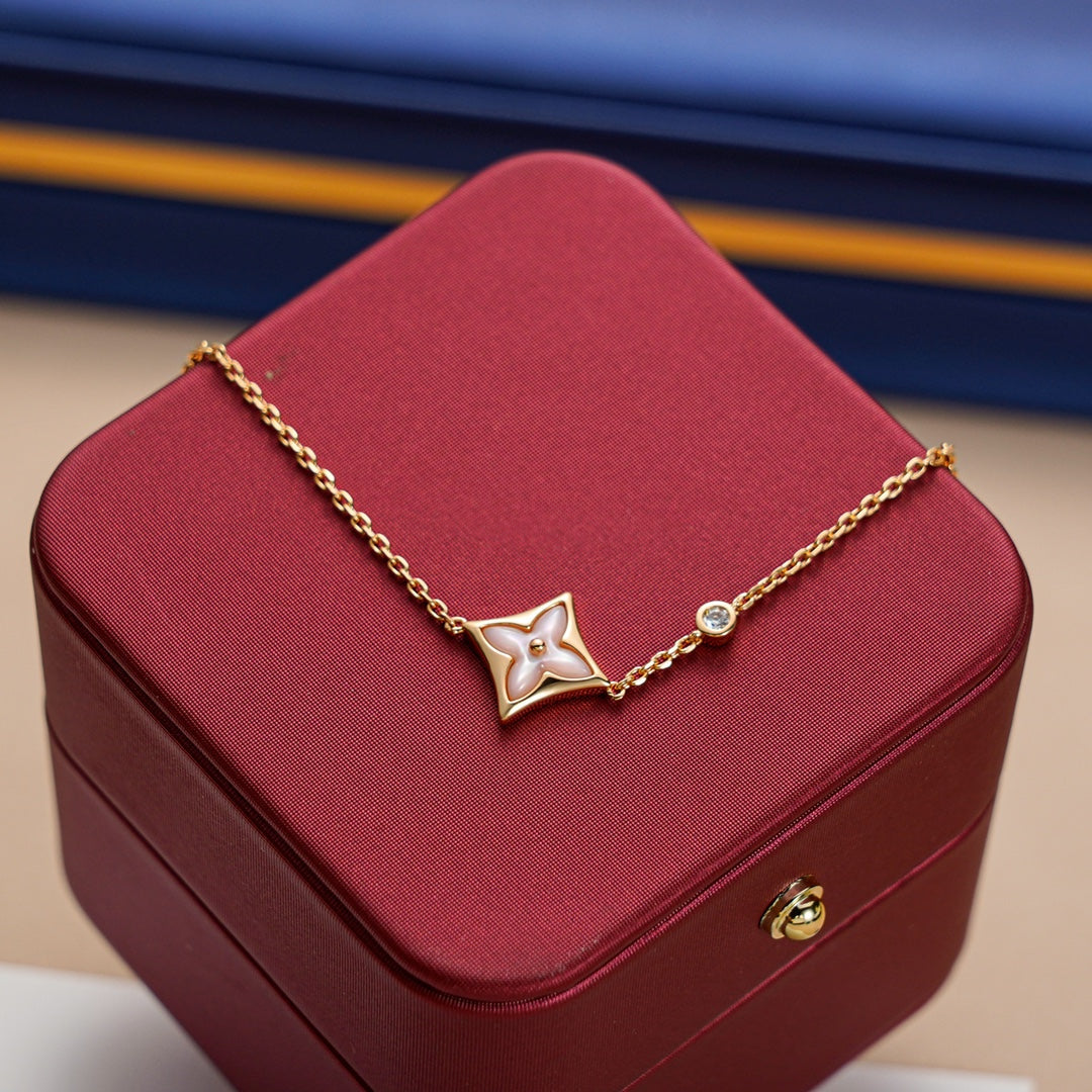 [ヴィッキー]スター1ダイヤモンドピンクゴールドブレスレット