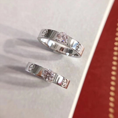 [Vicky]Liebesring 3,6 mm 1 großer Diamant