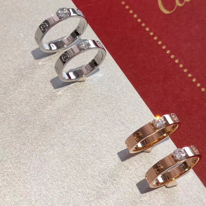 [Vicky]Liebesring 3,6 mm 1 großer Diamant