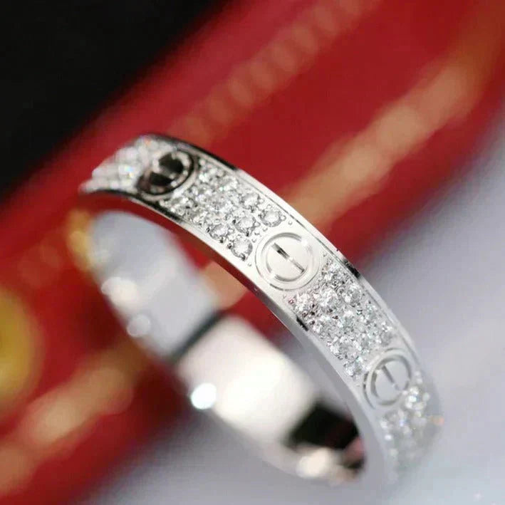 [Vicky] Liebesring 3,6 mm Diamanten gepflastert