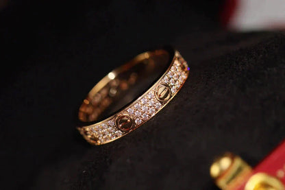 [Vicky] Liebesring 3,6 mm Diamanten gepflastert