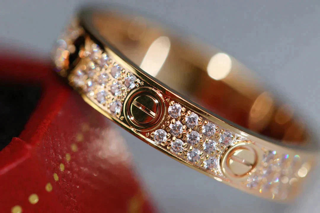 [Vicky] Liebesring 3,6 mm Diamanten gepflastert